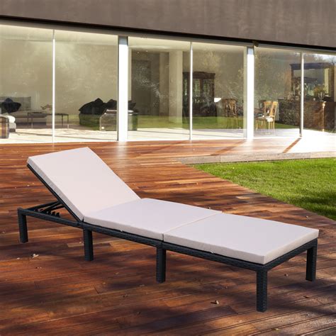 Clearance! Outdoor Lounge Chairs, Rattan Patio Chaise Lounge Chairs w ...