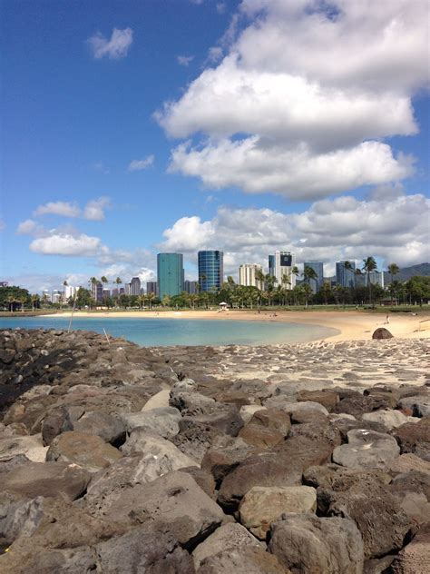 Ala Moana Beach Park, Honolulu, Oahu, Hawaii - we came here once to swim and picnic, and a ...