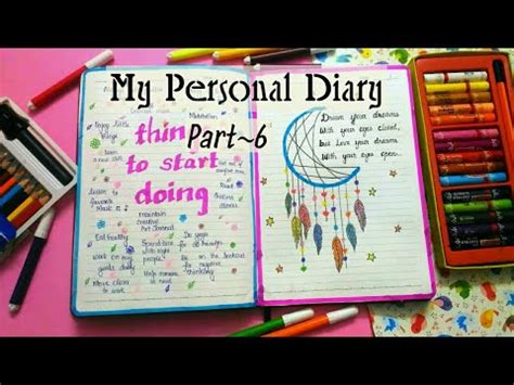 My Personal Diary Part-6 | Simple way to decorate Diary Pages | Journal ...