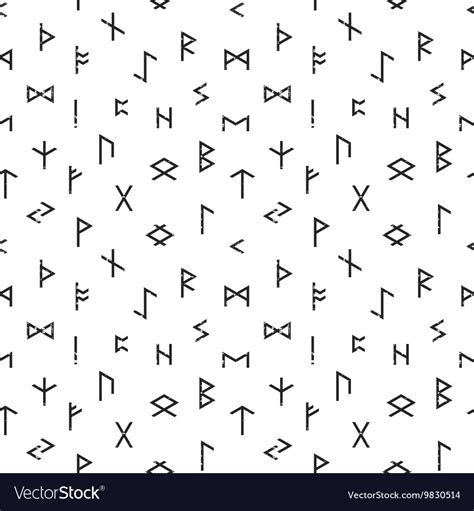 Abstract seamless grunge pattern of elder futhark Vector Image