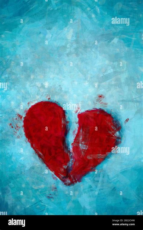 broken heart painting as concept for a broken love story Stock Photo - Alamy