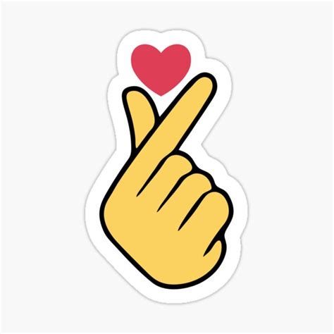 "Finger heart emoji" Sticker for Sale by CorneliusDesign | Redbubble