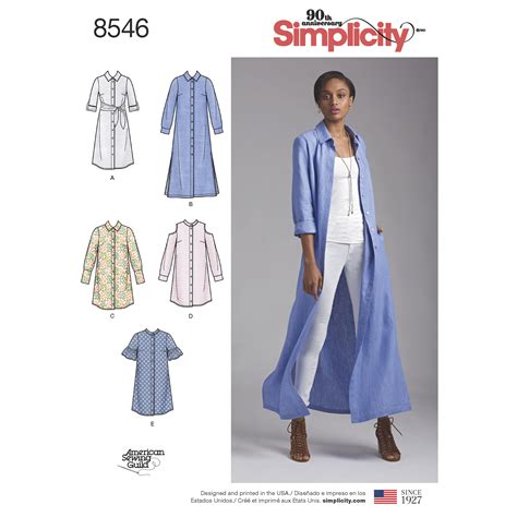 Simplicity Simplicity Pattern 8546 Misses' and Miss Petite Shirt Dresses