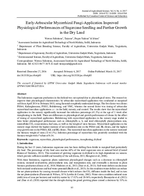 (PDF) Early-Arbuscular Mycorrhizal Fungi-Application Improved Physiological Performances of ...