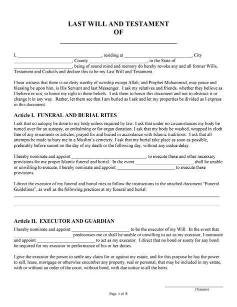 39 Last Will and Testament Forms & Templates - Template Lab