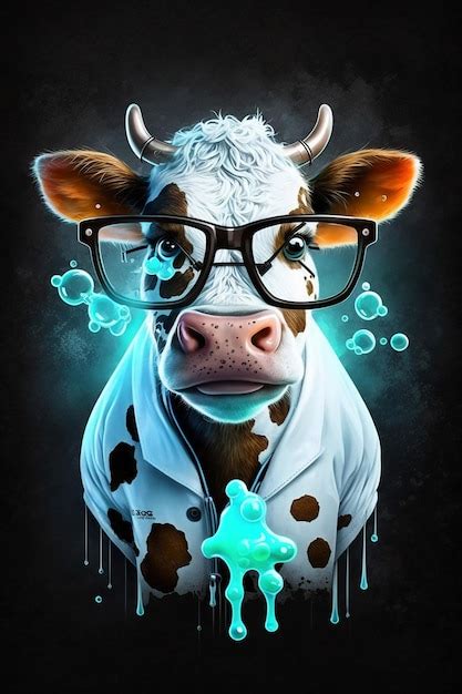 Premium Photo | A cow with glasses and a shirt that says'cow