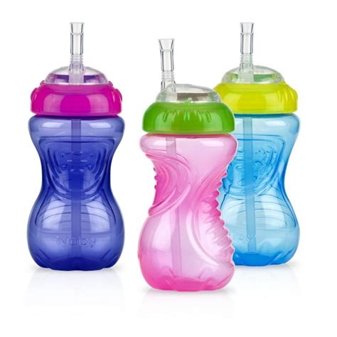 Nuby Active Sipeez Flex Straw Sippy Cup, 10oz, 3 pack - Walmart.com - Walmart.com