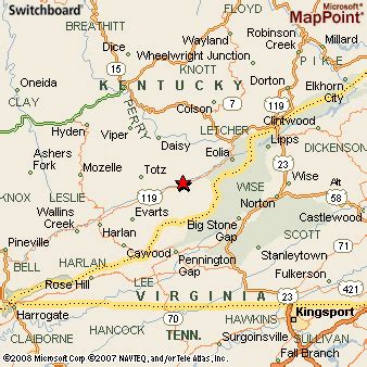 Cumberland, Kentucky Area Map & More