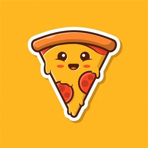 Premium Vector | Cute pizza mascot vector illustration. pizza sticker cartoon | Pizza para ...