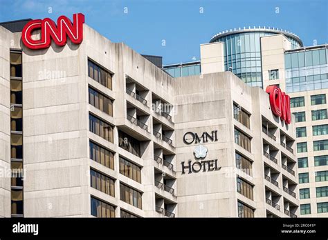 Atlanta Georgia,Omni Atlanta Hotel at CNN Center centre logo,outside ...