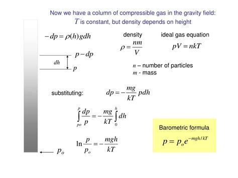 PPT - Lecture 4 Barometric formula and the Boltzmann equation Simple ...