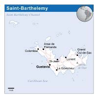 Detailed map of St. Barthelemy with roads and cities | Saint Barthelemy | North America ...