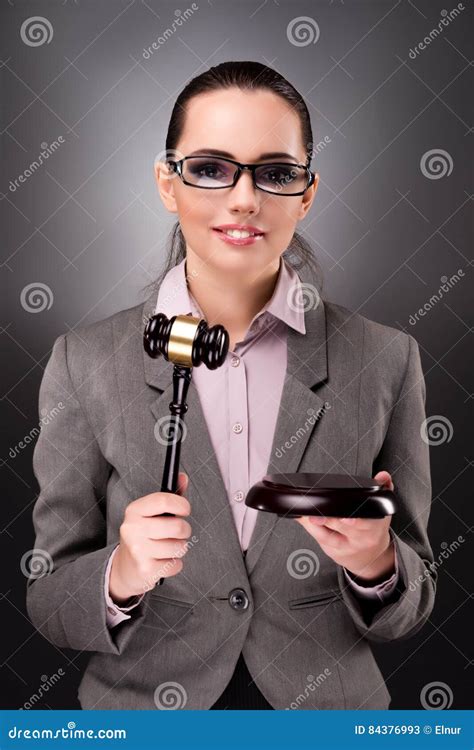 The Woman Judge with Gavel in Justice Concept Stock Image - Image of ...