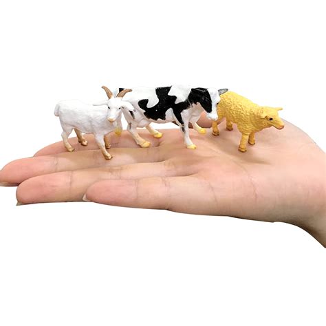 Buy 24 PCS Mini Farm Animal Figurines Realistic Farm Animal Figures Playset Plastic Farm Animals ...