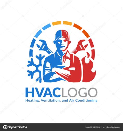 HVAC logo design, heating ventilation and air conditioning logo or icon template. Stock Vector ...