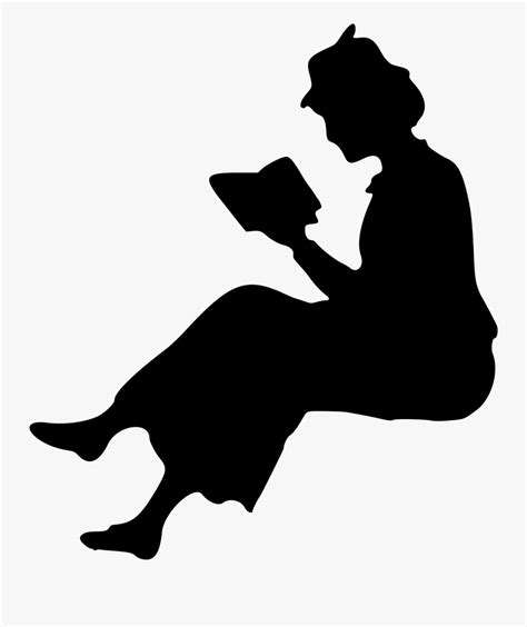 Lady Reading - Person Sitting Reading Silhouette , Free Transparent Clipart - ClipartKey