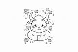 Ox Coloring Page sketch template