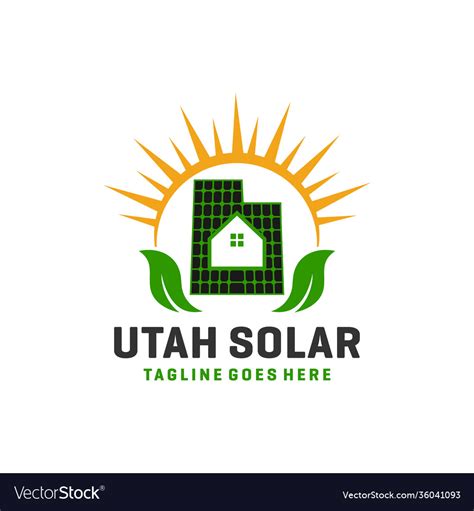 Solar power grid logo Royalty Free Vector Image