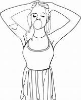 Relaxing Teenage Girl sketch template
