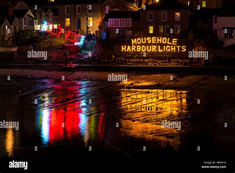 Mousehole Harbour Christmas Lights, Mousehole, Cornwall, UK, December ...