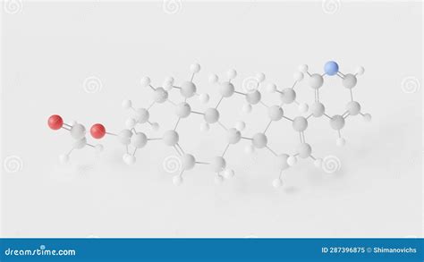 Abiraterone Acetate Molecule 3d, Molecular Structure, Ball And Stick Model, Structural Chemical ...