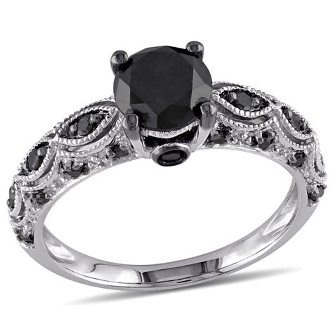 Asteria 1.25 Carat T.W. Black Diamond 10 K White Gold Engagement Ring | Walmart Canada