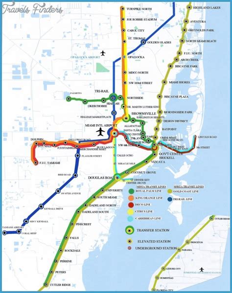 Miami Subway Map - TravelsFinders.Com