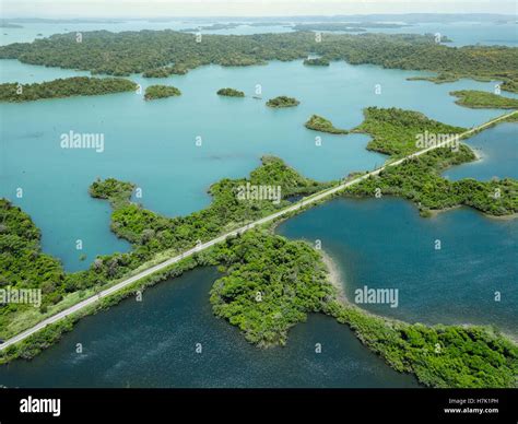 Aerial view of Panama Canal on the Atlantic side Stock Photo - Alamy