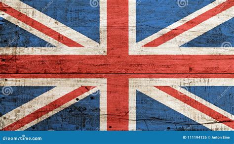 Old Vintage UK British Flag Over White Wood Stock Photo - Image of ...