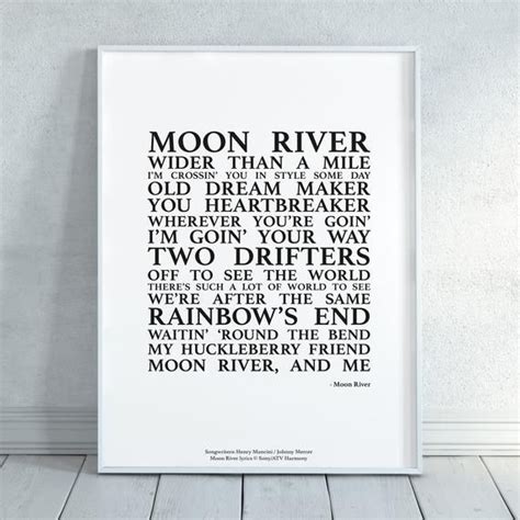 Moon River Song Lyrics Print Official Licensed Print Poster | Etsy My ...