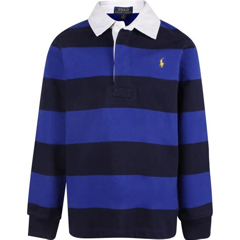 Polo Ralph Lauren Boys Long Sleeve Striped Polo Shirt in Blue — BAMBINIFASHION.COM