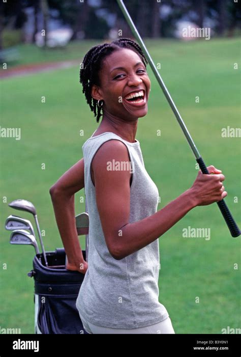 African American Female Golfer Stock Photo - Alamy