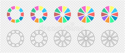 Circle Divided 10 Equal Parts Stock Illustrations – 30 Circle Divided ...