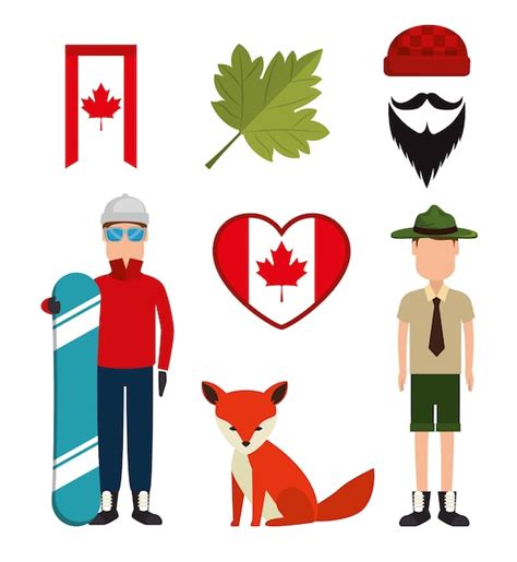 Premium Vector | Canadian culture set icons vector illustration design