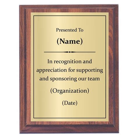 Sponsor Plaque | Recognition plaques, Recognition, Plaque