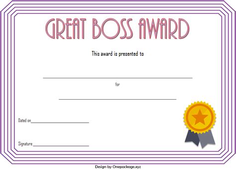 Best Boss Ever Certificate Free Printable (2Nd Design within Best ...