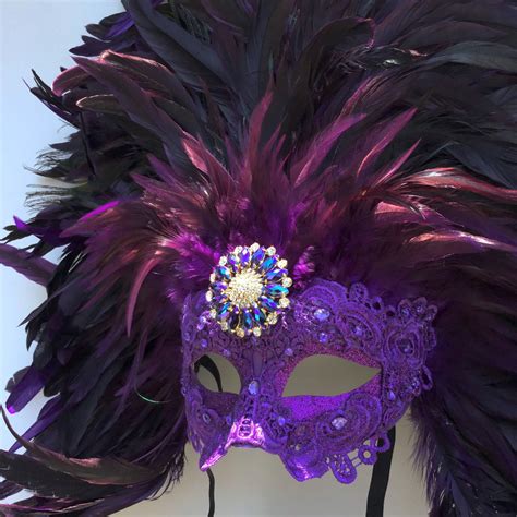 Purple Rio carnival mask brazilian carnival mask Venetian | Etsy