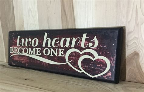 Two Hearts Become One Wooden Sign, Wedding Wood Sign – Crafting With My Chis