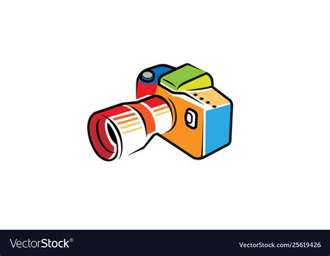 Creative colorful abstract camera logo design Vector Image