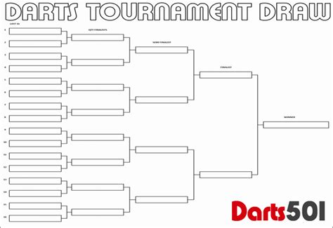 Darts Tournament Draw Sheets