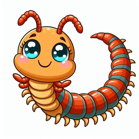 Premium Vector | Cute centipede vector cartoon illustration