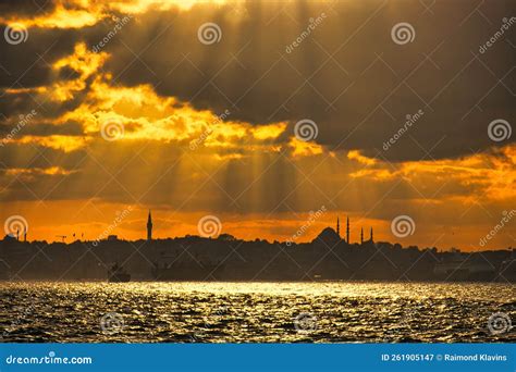 Mosque and Bosphorus in Istanbul at Sunset Turkey Stock Image - Image of holiday, istanbul ...