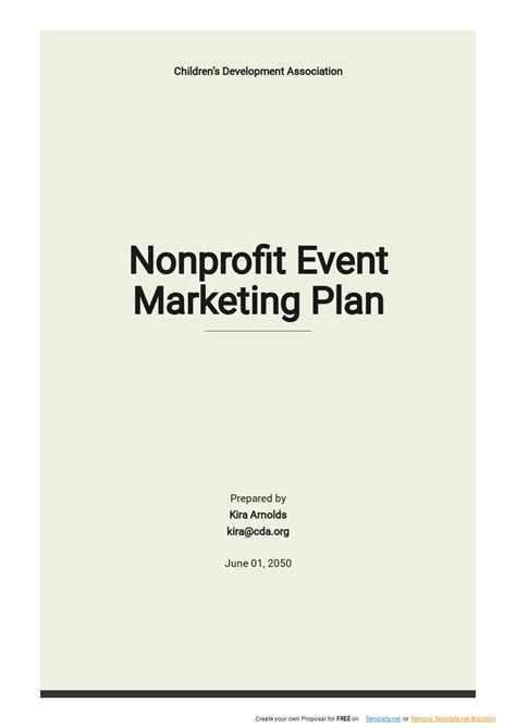 Simple Nonprofit Marketing Plan Template - Google Docs, Word, Apple ...