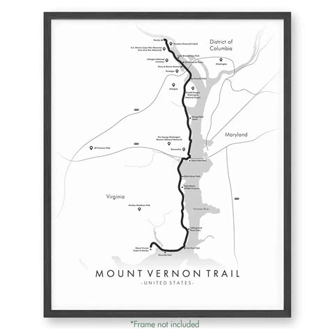 Mount Vernon Trail Map | Mount Vernon Trail Poster | Tell Your Trail