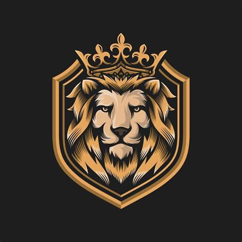 a lion's head with a crown on its head in the middle of a shield