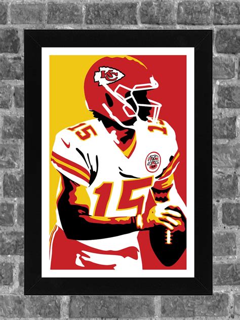 Kansas City Chiefs Patrick Mahomes Portrait Sports Poster Art 11x17 - Etsy