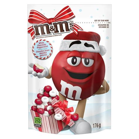 M&M's White Chocolate Candy, Peppermint, Red and White, Holiday, Bag ...