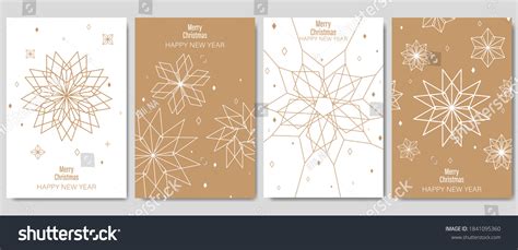 Golden Christmas Cards Set Set Christmas Stock Vector (Royalty Free) 1841095360 | Shutterstock