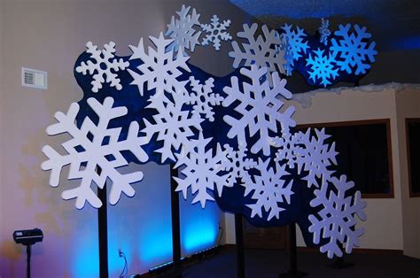 Snowflakes Christmas Stage Design, Church Christmas Decorations, Church ...