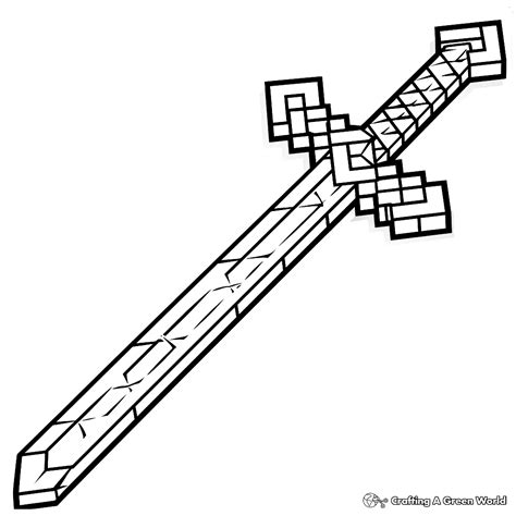 Minecraft Sword Coloring Pages - Free & Printable!